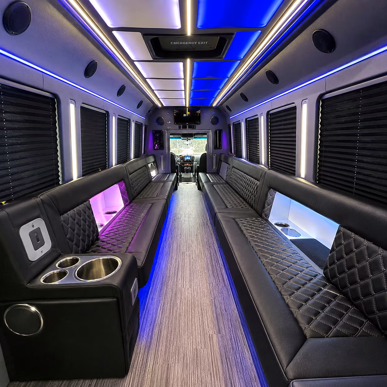Long Island Sporting Event Transportation party bus interior