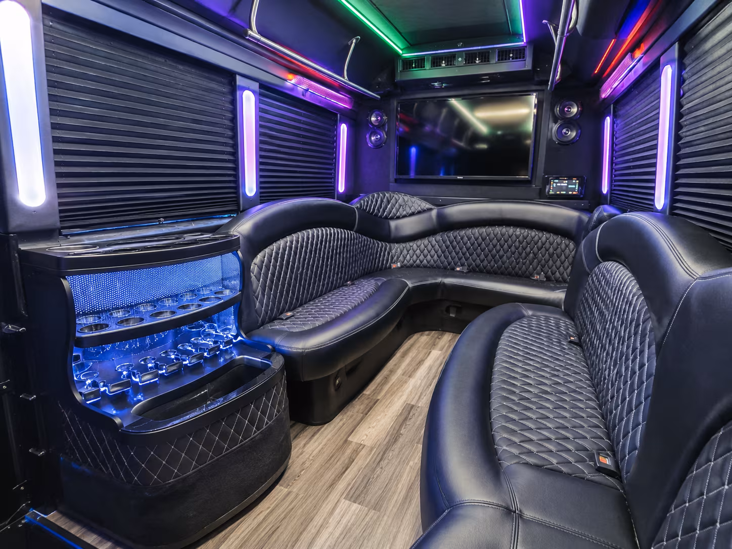 Long Island Wedding Transportation party bus interior