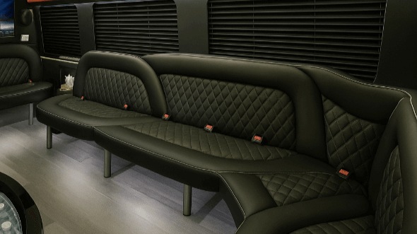 Interior of Charter Bus Company Babylon's 14 Passenger Sprinter Limousine in Babylon