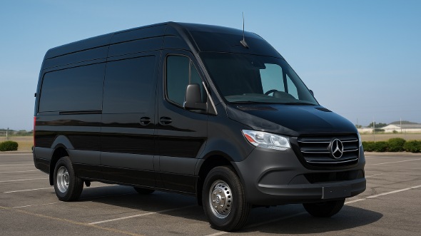 Exterior of Long Island Party Bus Company's 14 Passenger Sprinter Limousine in Long Island