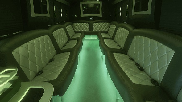 Interior of Charter Bus Company Babylon's 20 Passenger Party Bus in Babylon
