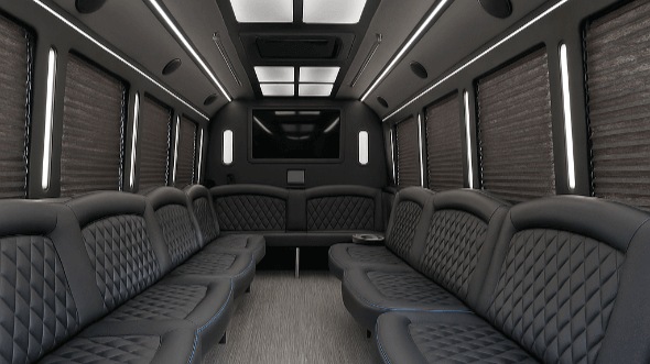 Interior of Charter Bus Company Islip's 20 Passenger Party Bus in Islip