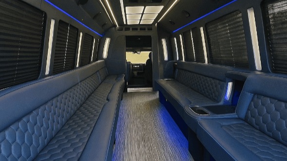 Interior of Charter Bus Company North Hempstead's 20 Passenger Party Bus in North Hempstead