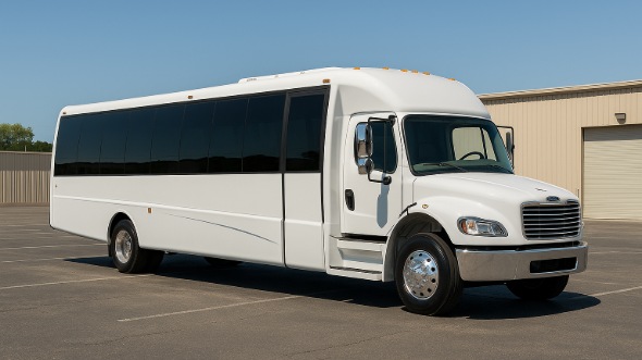 Exterior of Charter Bus Company Oyster Bay's 20 Passenger Party Bus in Oyster Bay
