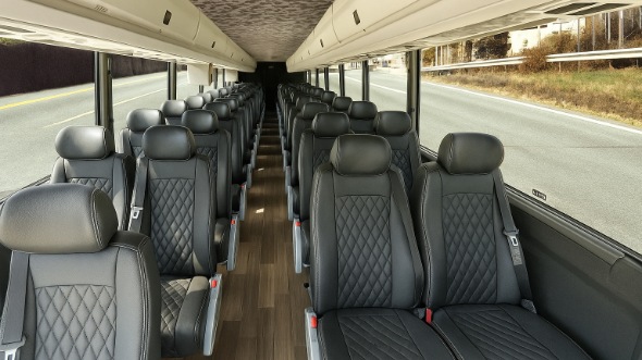 Interior of Charter Bus Company Long Island's 28 Passenger Minibus in Long Island
