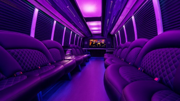 Interior of Charter Bus Company Hempstead's 28 Passenger Party Bus in Hempstead