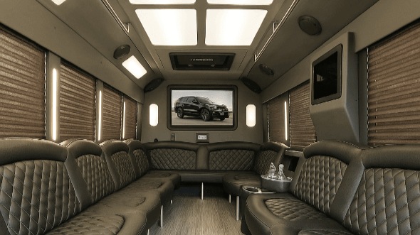 Interior of Charter Bus Company Jersey City's 28 Passenger Party Bus in Jersey City