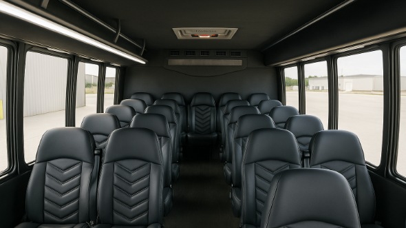 Interior of Charter Bus Company Long Island's 30 Passenger Minibus in Long Island