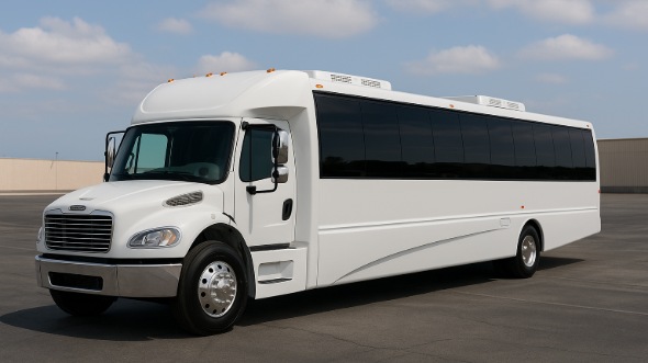 Exterior of Charter Bus Company Huntington's 30 Passenger Party Bus in Huntington