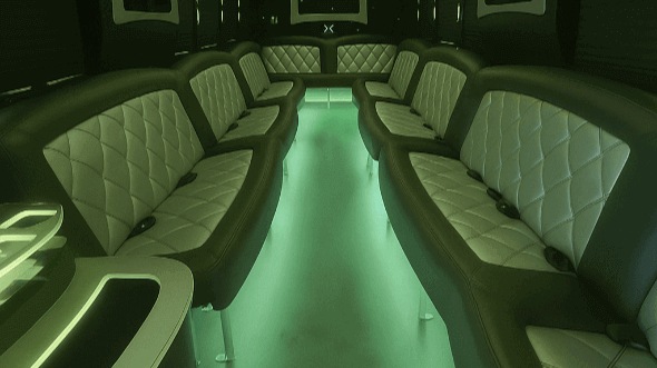 Interior of Charter Bus Company Islip's 30 Passenger Party Bus in Islip