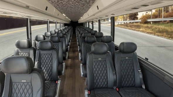 Interior of Charter Bus Company Long Island's 35 Passenger Mini Bus in Long Island