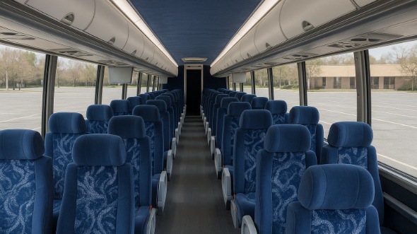 Interior of Charter Bus Company Long Island's 44 Passenger Charter Bus in Long Island