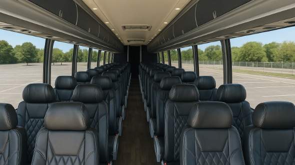 Interior of Charter Bus Company Long Island's 47 Passenger Charter Bus in Long Island