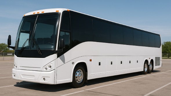 Exterior of Charter Bus Company Oyster Bay's 50 Passenger Party Bus in Oyster Bay