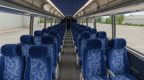Interior of Charter Bus Company Long Island's 51 Passenger Charter Bus in Long Island