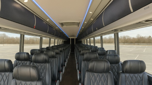 Interior of Charter Bus Company Long Island's 56 Passenger Charter Bus in Long Island