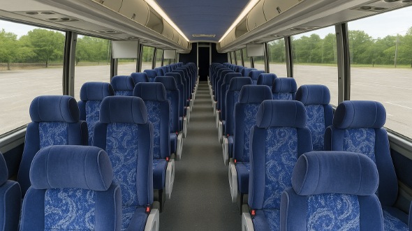 Interior of Charter Bus Company Long Island's ADA Charter Bus in Long Island