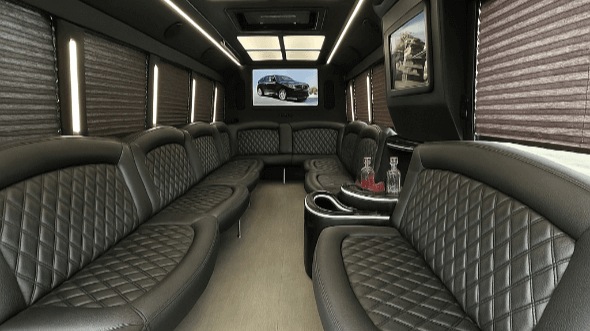 long island 40 passenger party bus interior