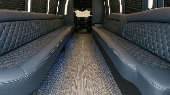 long island 50 passenger party bus interior